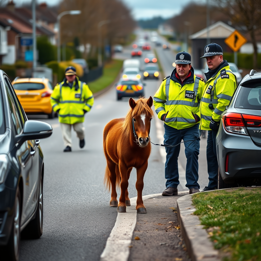 Stray Shetland Pony rescued from busy Newport road